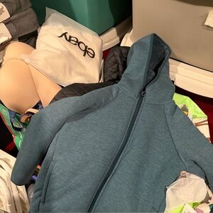 Kids Hooded Zip Jacket - Teal Blue size 8 medium new with tags